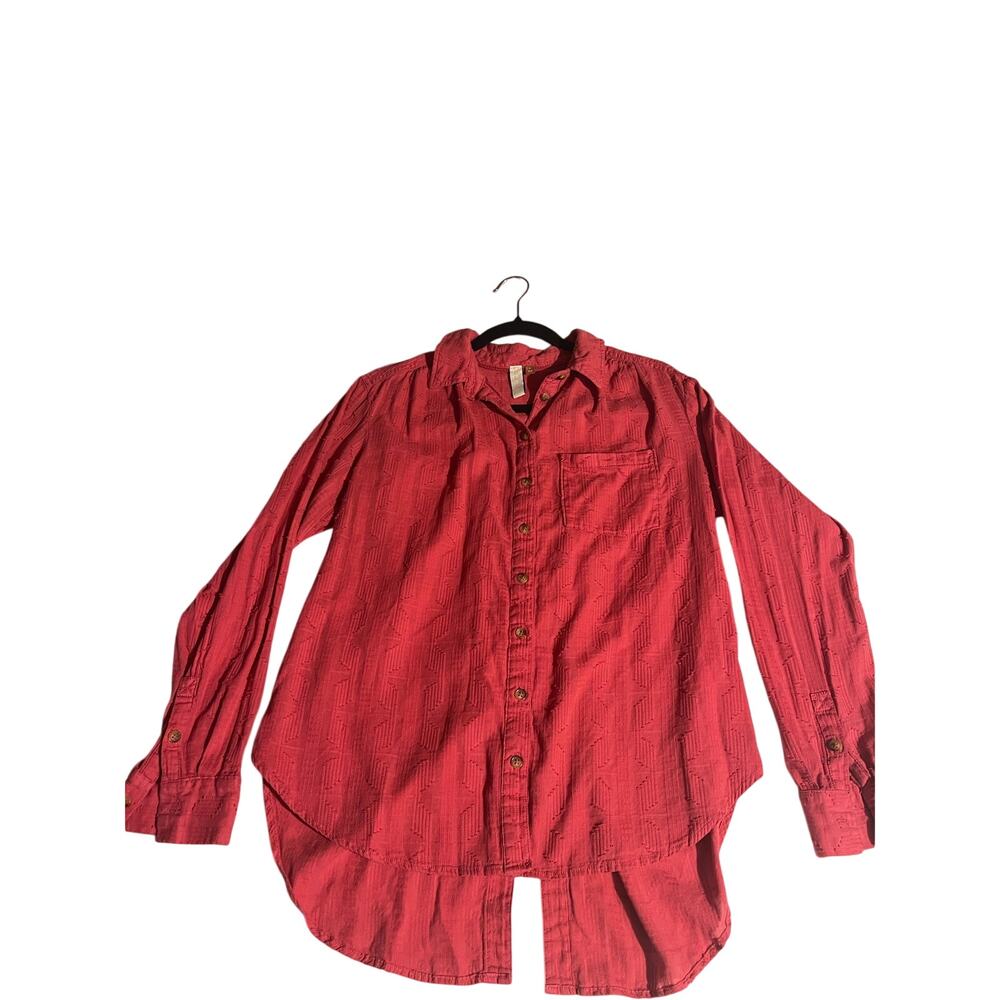 Pilcro Anthropologie Textured Button Down Tunic Top - Small